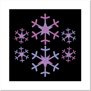 Purple Snowflakes Winter Breeze Posters and Art
